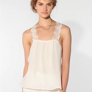 Kimchi Blue Lacey Criss-Cross Cream Top Urban Outfitters UO